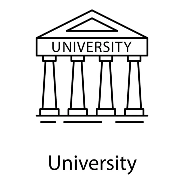 Edifício Universitário Linha Design Vetorial — Vetor de Stock
