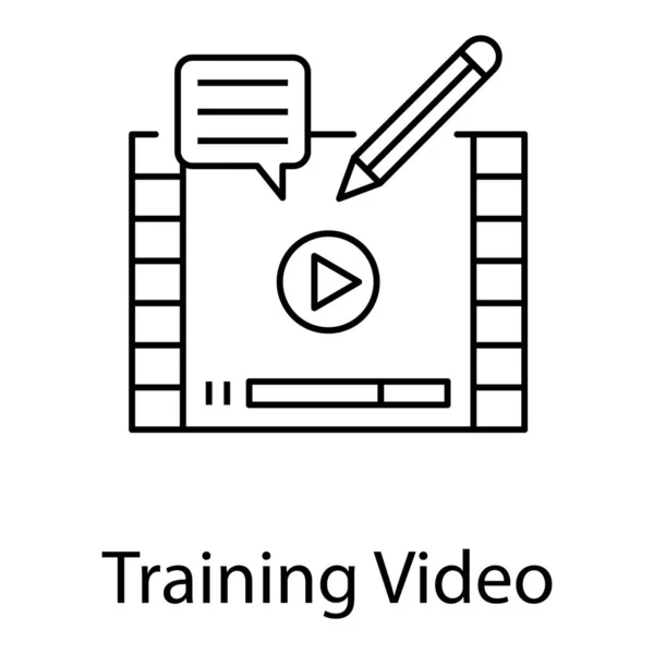 Utbildning Video Linje Vektor Design — Stock vektor