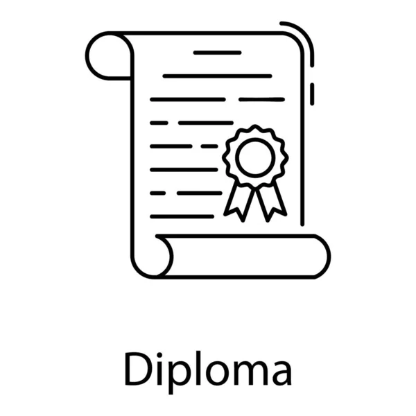 Icono Del Diploma Diseño Del Vector Línea — Archivo Imágenes Vectoriales