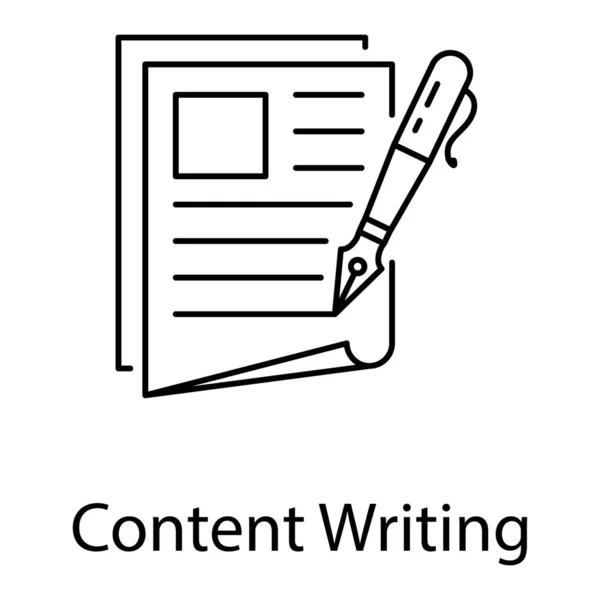 Content Writing Icon Liniendesign — Stockvektor