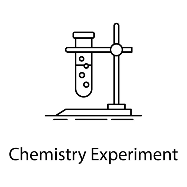 Icono Diseño Línea Experimento Química — Vector de stock