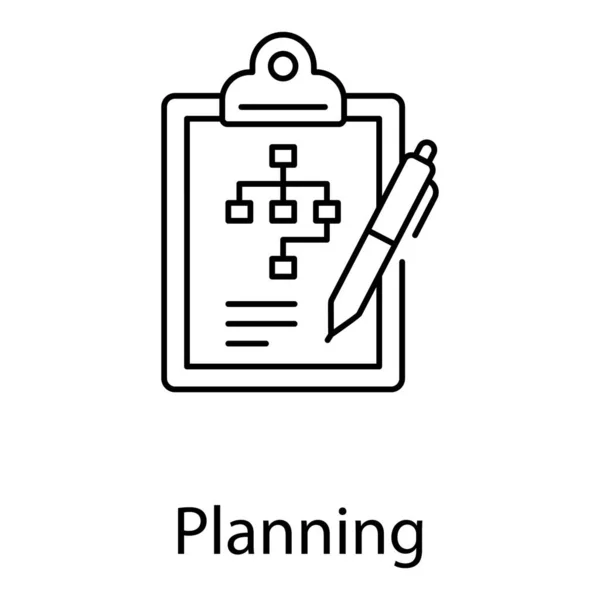 Ikona Planowania Raportu Projektowaniu Linii — Wektor stockowy