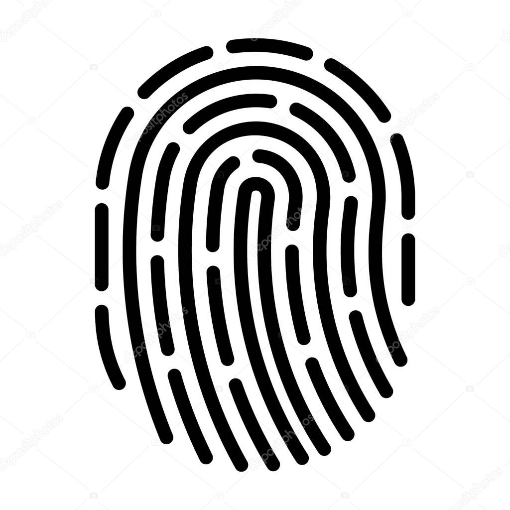 Fingerprint icon in line design.