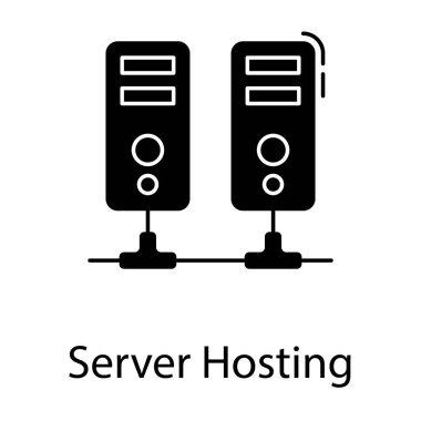 Sunucu barındırma iyon glyph tasarım.