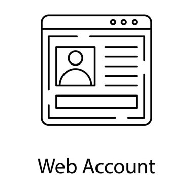 Satır tasarımında Web hesabı simgesi.