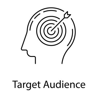 Satır tasarımında zihin hedef simgesi.