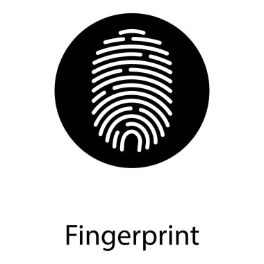 Katı parmak izi vektör simgesi tasarımı 