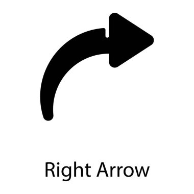 Sağ ok vektörünün dolgulu tasarımı 