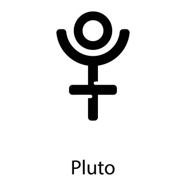 Katı tasarımda Plüton sembol vektörü 