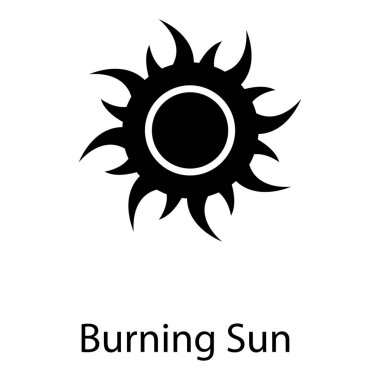 Beyaz arka planda yanan güneş tasarımı 