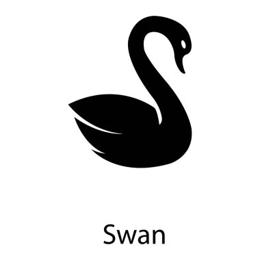 Katı tasarımda kuğu sembolü vektörü 