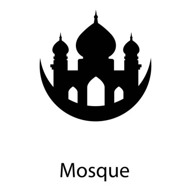 Beyaz arka planda cami glyph vektörü 