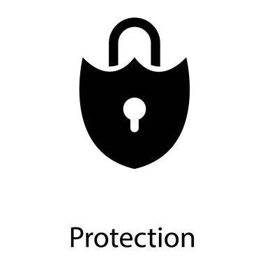 Beyaz arka planda asma kilit vektör tasarımı, güvenlik konsepti 