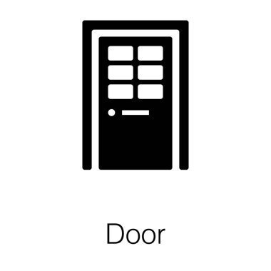 Katı tasarımda oda kapısı vektörü 