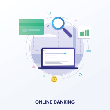 Online bankacılık Düz illüstrasyon 