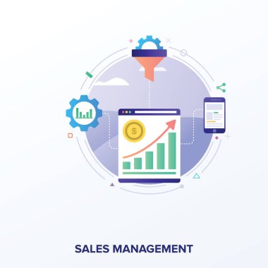 Düz satış yönetimi vektör tasarımı 
