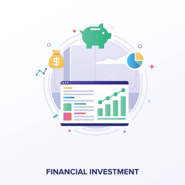 Düz finansal yatırım vektör tasarımı 