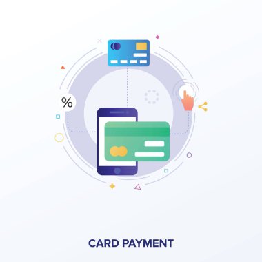 Düz kartlı ödeme vektör tasarımı 