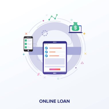 Düz online kredi vektör tasarımı