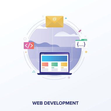 Düz sorumlu tasarım vektör tasarımı 