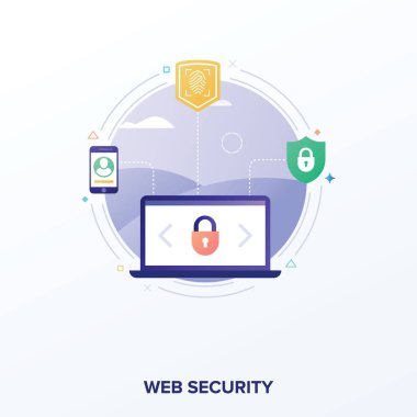 Web sayfası kilit düz tasarım 