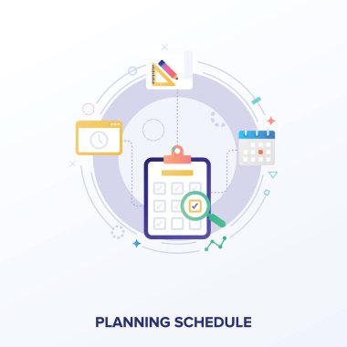 Düz planlama illüstrasyon vektör tasarımı 