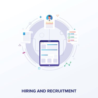 Beyaz arka planda düz reqruitment vektörü 