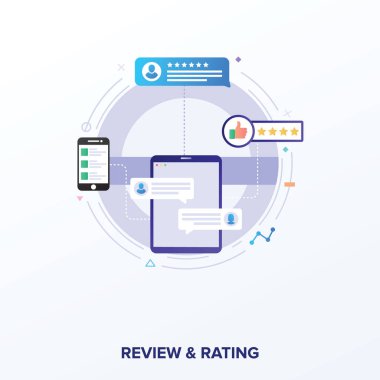 Düz müşteri geri bildirim vektör tasarımı 