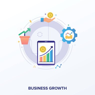 Beyaz arka planda iş büyüme vektörü 