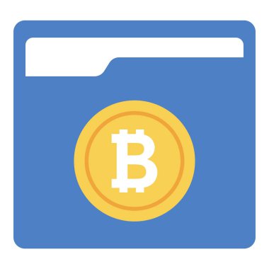 Düz bitcoin klasör vektör tasarımı 