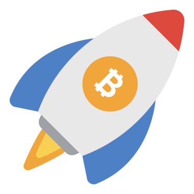 Bitcoin lansmanı vektör düz tasarım 