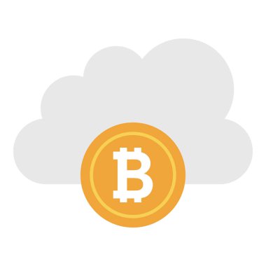 Bitcoin bulut ağ vektör tasarımı 