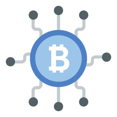 Kripto para birimi bitcoin simgesinin düz simgesi 