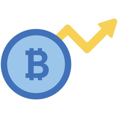 Bitcoin büyüme düz simge tasarımı 