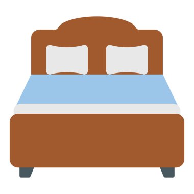 Yatak odası iç vektör düz tasarım 