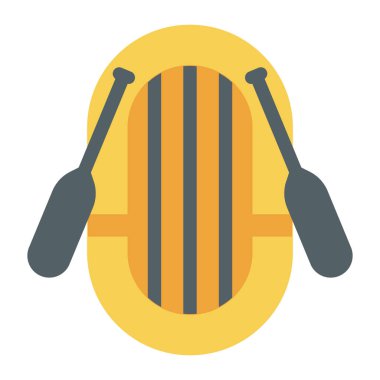 Düz kano kürek tekne vektör tasarımı 