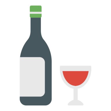 Şarap şişesi vektör düz tasarım 
