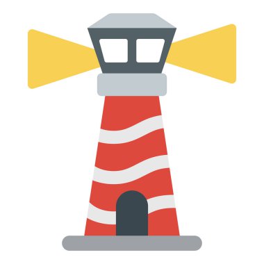 Deniz feneri navigasyon vektör düz tasarım 