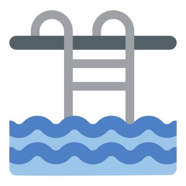 Yüzme havuzu vektör düz tasarım 