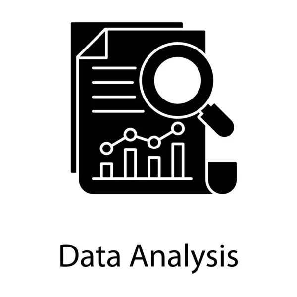 Ikone Der Datenanalyse Solides Design — Stockvektor