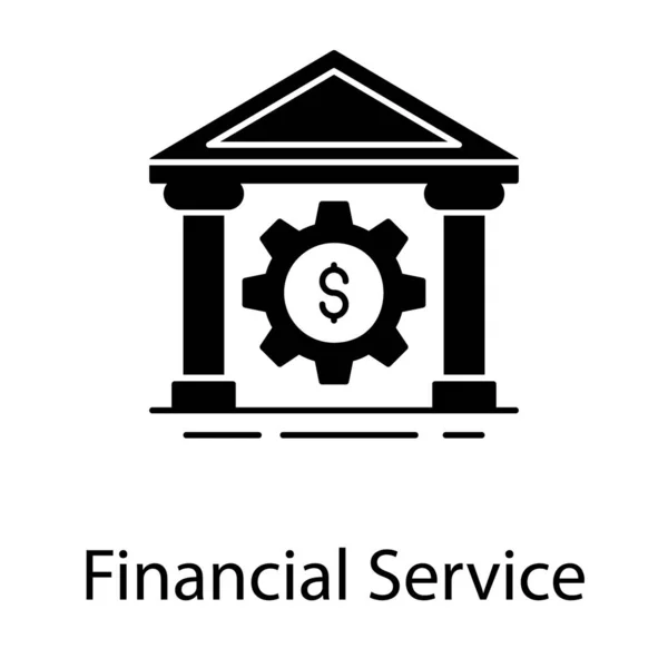 Εικονίδιο Χρηματοοικονομικής Υπηρεσίας Στη Σχεδίαση Γλύφων — Διανυσματικό Αρχείο