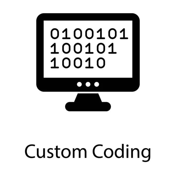 Binary Code Icon Solid Design — Stock Vector