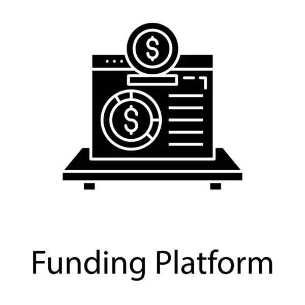 Εικονίδιο Πλατφόρμας Χρηματοδότησης Στερεά Σχεδίαση — Διανυσματικό Αρχείο