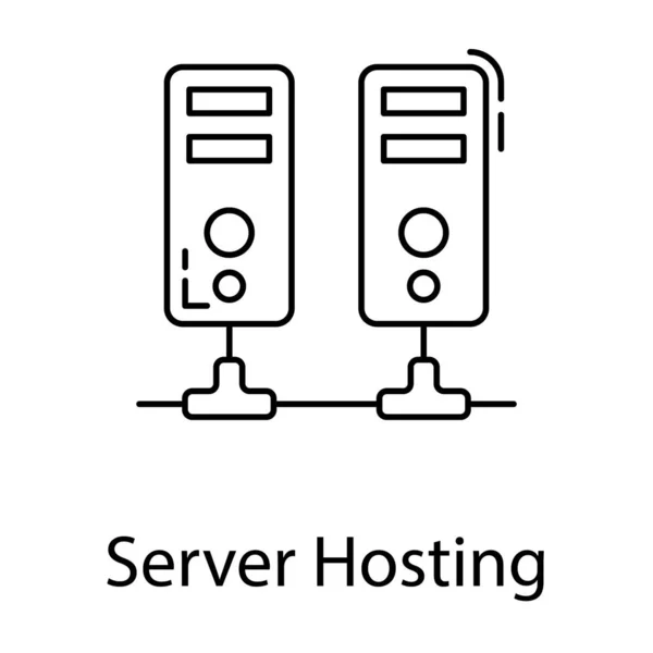 Server Hosting Ion Line Ontwerp — Stockvector