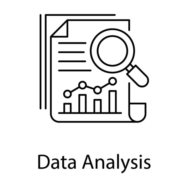 Desain Garis Analisis Data Ikon - Stok Vektor