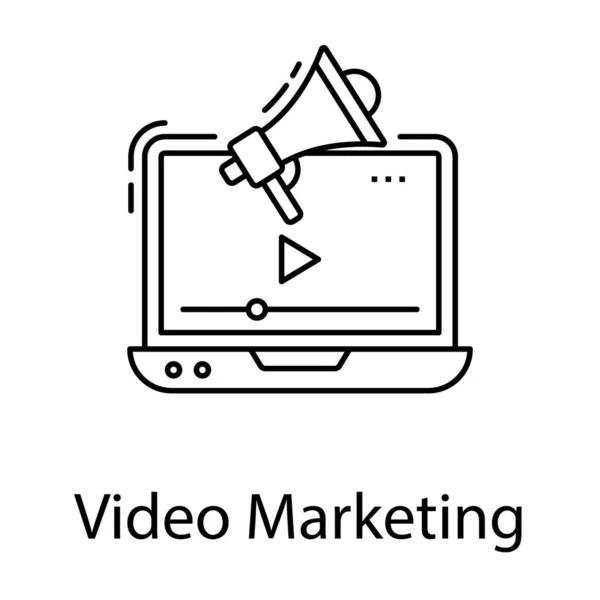Line Design Web Video Icon — Stock Vector