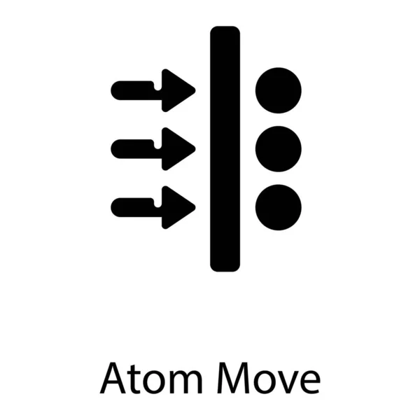 Modèle Mouvement Atome Glyphe Vecteur — Image vectorielle