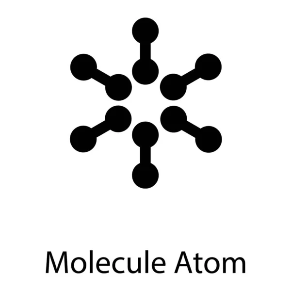 Molécula Símbolo Design Vetor Sólido —  Vetores de Stock