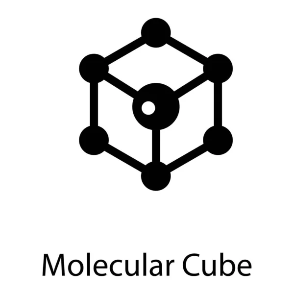 Estilo Sólido Vetor Cubo Molecular — Vetor de Stock