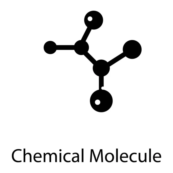 Molécula Símbolo Design Vetor Sólido — Vetor de Stock